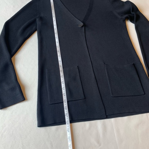 Vintage Liz Claiborne Collection black one button cardigan size S-M - Picture 6 of 12